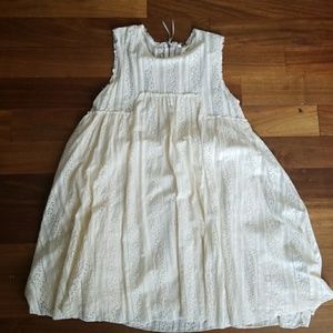 Free People A line Antique Cream Dress Boho